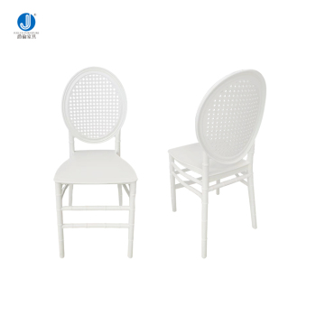 Modern White Plastic Resin Wedding Chairs with Hole Back for Events
