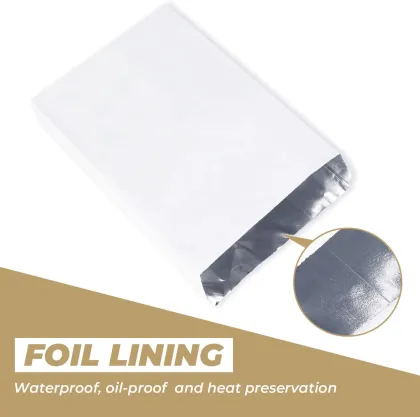 Kraft Paper & Aluminum Foil Kitchen & Lunch Bags - 100pcs Oilproof Burger & Cookie Packaging