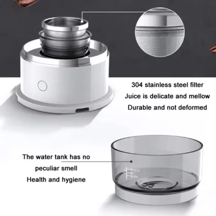 Portable Travel Coffee Maker: Mini Espresso Machine & Grinder