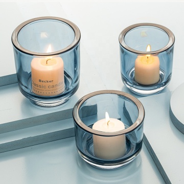 Colored Clear Glass Candle Jars - Empty Candle Containers