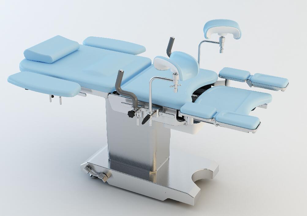 blue color obstetric bed