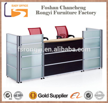 New classic modern cheap reception desk with glass