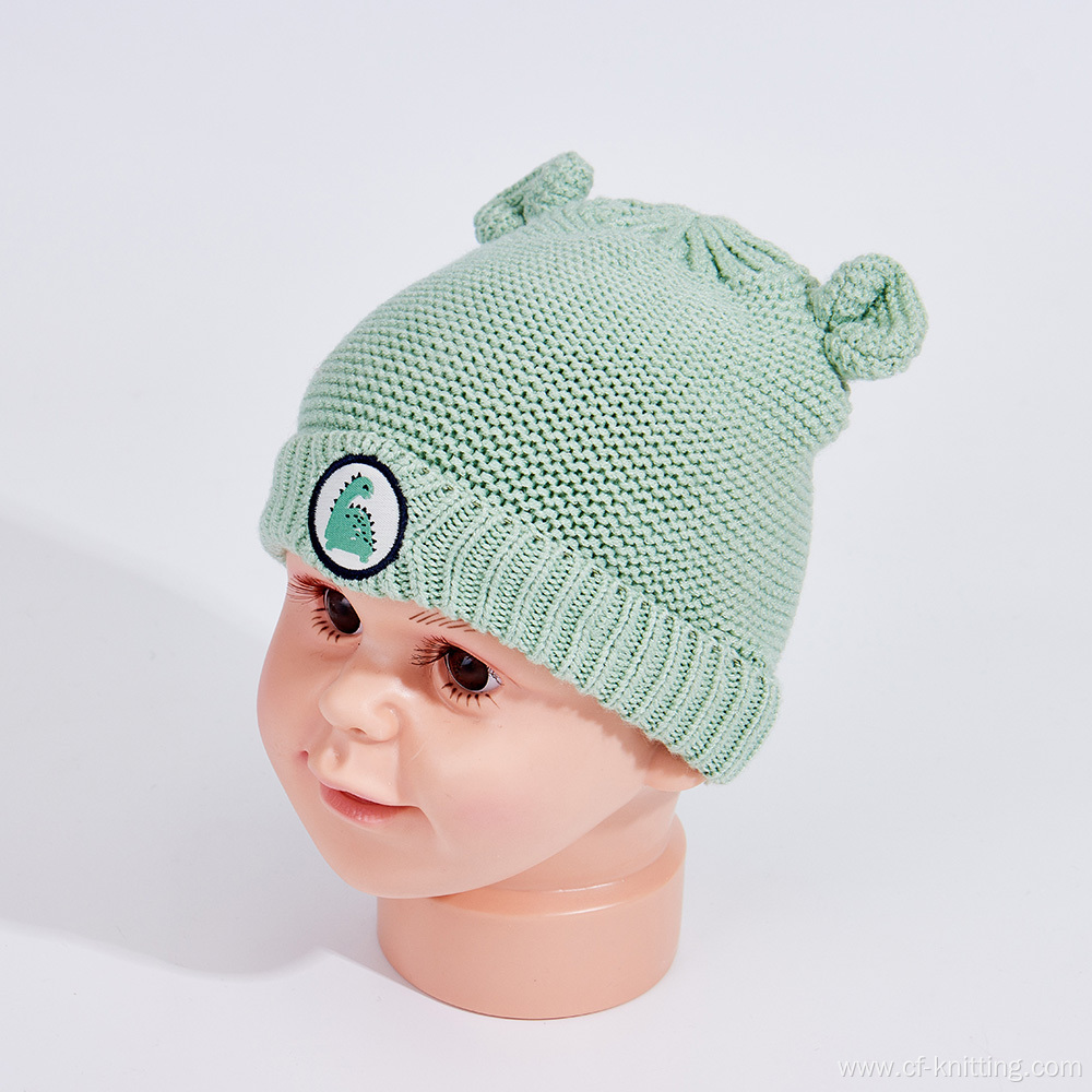 Green color kint hat for baby