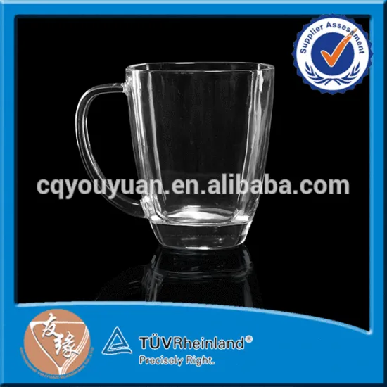 High Transparent 13oz Water Drinking Glasses Thick With Handle