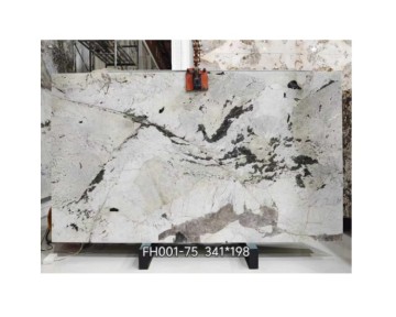 Luxurious White Marble and Alpine Granite Slab Backlit Wall Decor