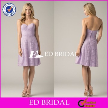 CE1056 Latest Design Fancy Sweetheart Purple Lace Short Bridesmaid Dresses