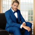 WYWK Men's 3-Piece Suit Prom Wedding Set-Royal Blue-M