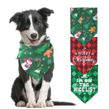 Christmas Classic Plaid Pet Scarf Bandana for Small to Medium Dogs and Cats
