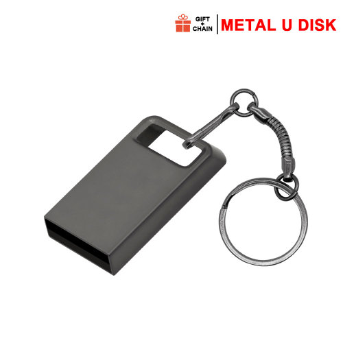 Mini metalen USB-geheugenstick met sleutelhanger