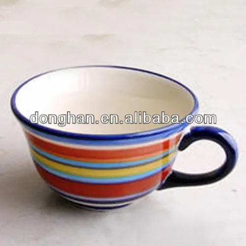 china factory direct hand-paonting porcelain soup bowl with handle