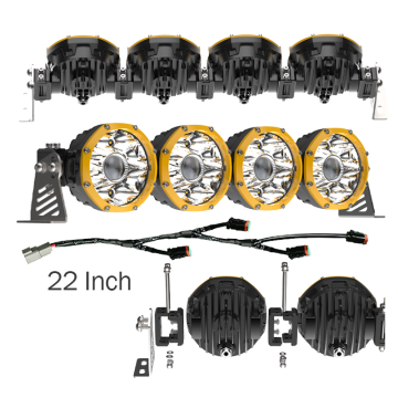 5 Inch Round Spot Truck Light 12V/24V & 22 Inch LED Bar KC Off-Road Lights