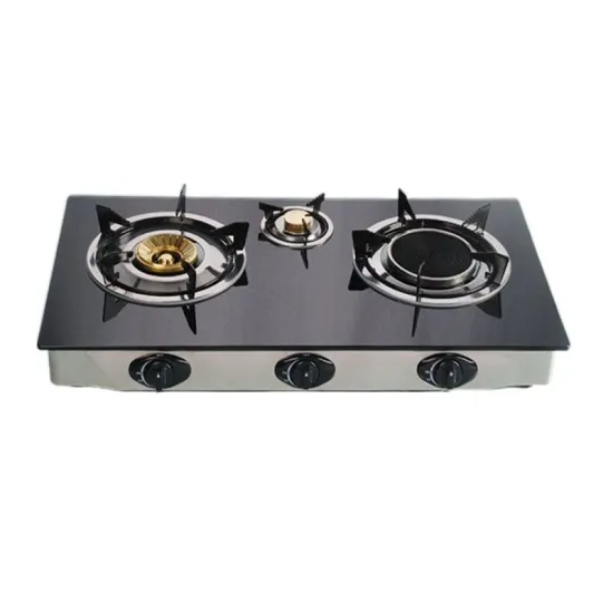 Three Gas Burner Stove Household Kitchen Appliance Tempered Glass Stainless Steel Body Free Standing Gas Stove