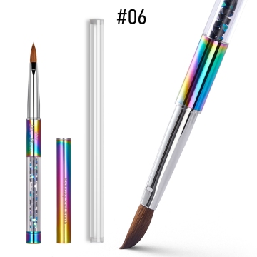 New Fast Delivery Rainbow Crystal Japan Gradient Customized Kolinsky Acrylic Nail Brush