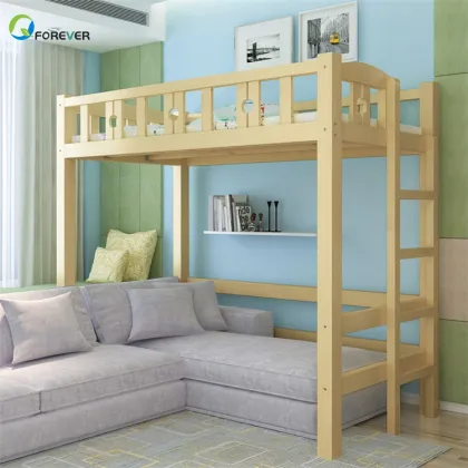 Solid Wood Children's Colorful Bunk Bed