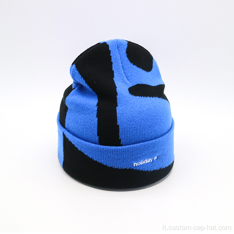 Blu nero inverno inverno jacquard knit warm bernie cappello