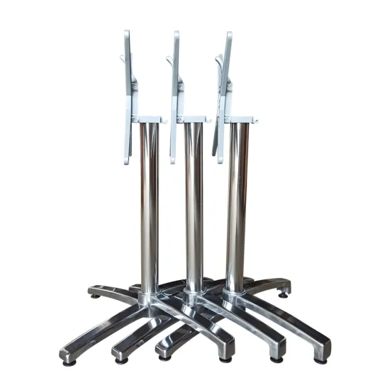 High and Low Shiny Aluminum Table Base