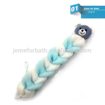 Animal Shaped Sponge Baby Exfoliating Bath With PE Mesh Strap