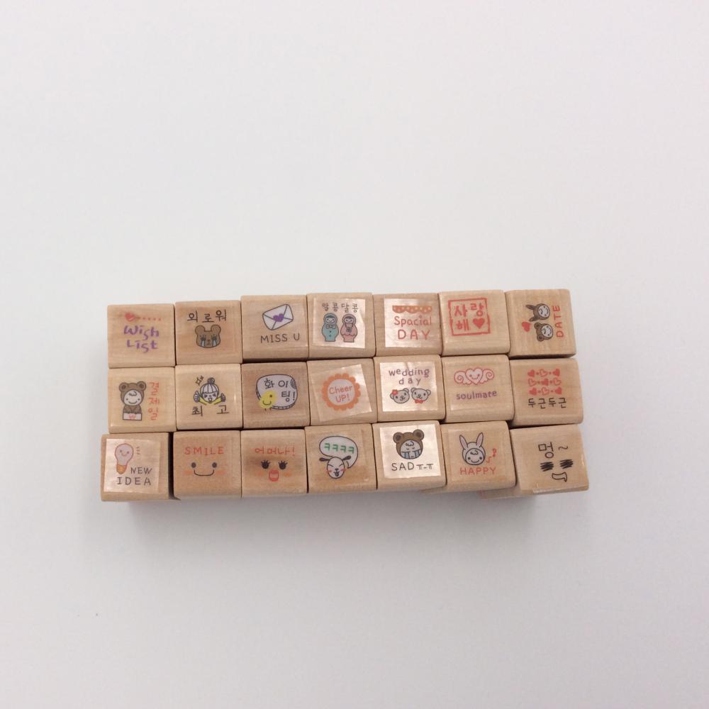 conjunto de sellos de madera personalizado