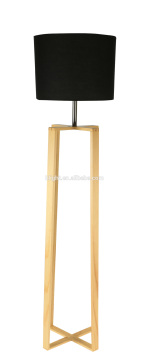 high grade Wooden Floor Lamp is suit for bedroom Natural wood base, fabric lampshade, criss cross style