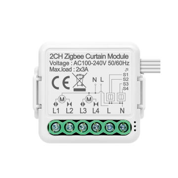KOALA 1/2 Gang Tuya Zigbee 3.0 Smart Home Wireless Mini Curtain Switch Relay Module For Roller Blind Shutter Curtain Motors