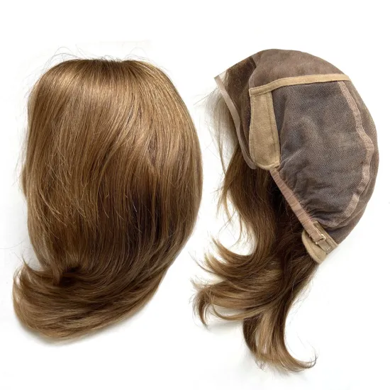 Virgin European Human Hair Mono Top Lace Front Wigs with Balayage and Monofilament - Suitable for Jewish and Kosher Practices