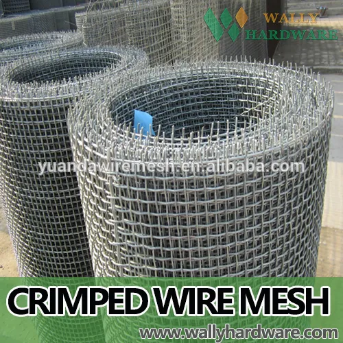 5mm Wire Plain Woven Stainless Steel Crimped Wire Mesh 14mm Mesh