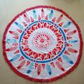 customize printed large round beach towels With Tassel