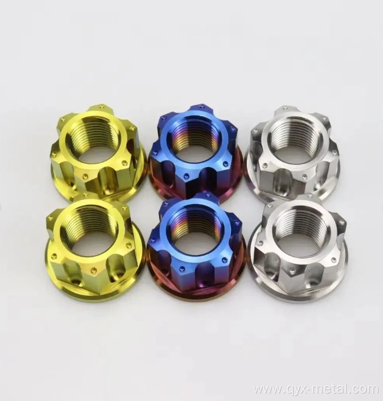 Titanium racing color flange nuts
