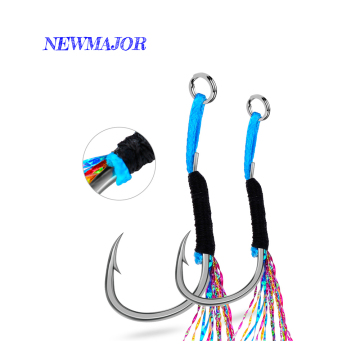 Newmajor 11# 13# 15# 17# Metal Jig Hooks with Silk Fishing Accessories