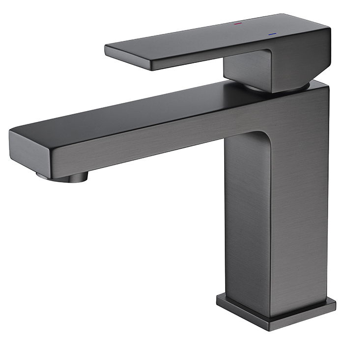black and brushed nickel bathroom faucet