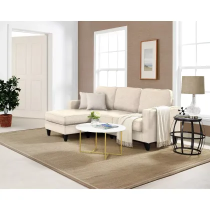 Reversible Small Living Room Sofy Fabric Upholstered Sectional Sofa Sets