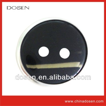 Vogue style self cover button for coat, jacket;garment black two hole button.
