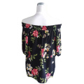 Off Shoulder Floral Print Short Sleeve Blouse