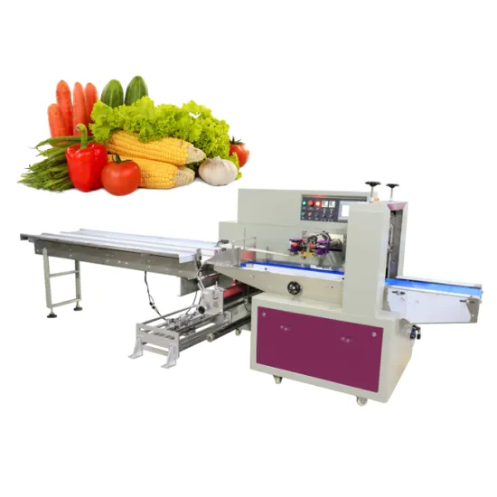 High Efficient Vegetable Green Pepper Cabbage Pillow Wrapping Packing Machine Supplier Factory