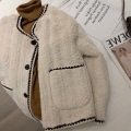 Beige lambswool jacket female