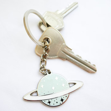 Metal Collection Customized Logo Space Enamel Keychain