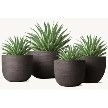 Modern Black Terra Cotta Clay Pots for Garden Decoration and Planting