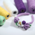 Set de banda para diadema de pétalo de flores de crochet de color púrpura favorito de las chicas