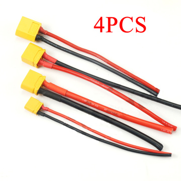4PCS XT60 / XT30 Male Head Battery Modified Line Power Cord T-Plug Connector With 12/14/16 / 18AWG Silicone Wire For RC Aircraft