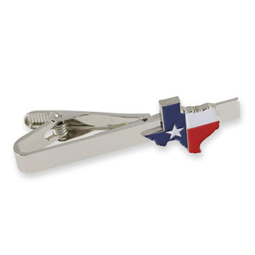 Texas Map Shape Metal Tie Bar Clasp