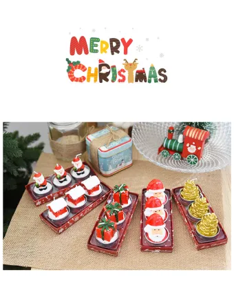 Christmas Eve Santa Claus shape candle home decorative