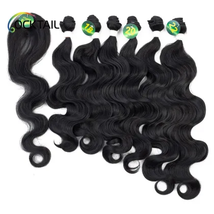 imported fiber wholesale price body wave darling synthetic hair weaving, darling soft full head synthetic hair extensions