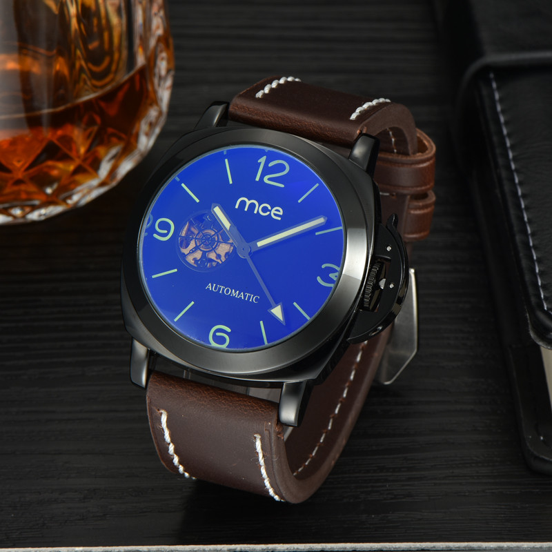 MCE Leather Mechanical Man Watches