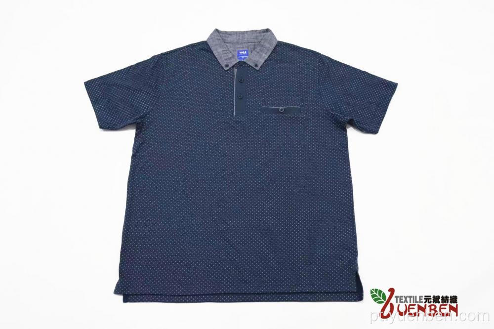 Camisa de gola Oxford estampada em Jersey masculino