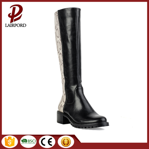 leather and fabric stitching popular women boots