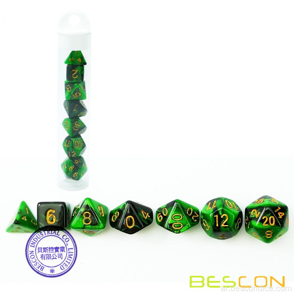 bescon mini نغمة polyhedral rpg set 10mm ، dice dice set d4-d20 في الأنبوب