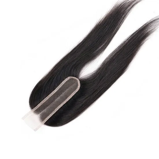 Single Donor Brazilian Kim K Closure Straight Remy Virgin 2 X 6 2*6 Human Hair Middle Part Lace Front Closure