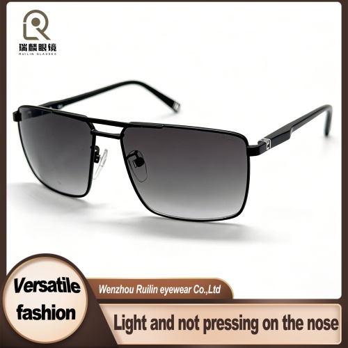 Óculos de sol masculinos modernos com design de armação de metal