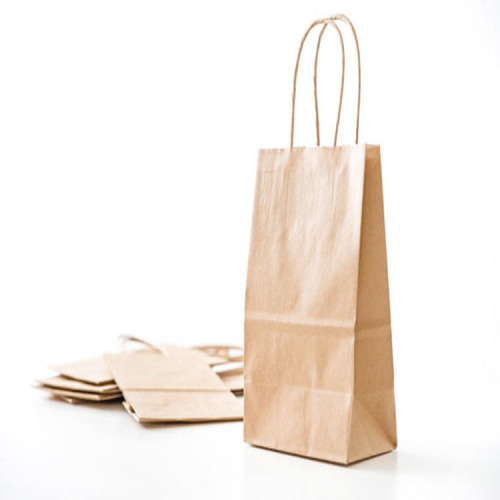 Wholesale Flat Kraft Paper Shopping Bag with Loop Handle