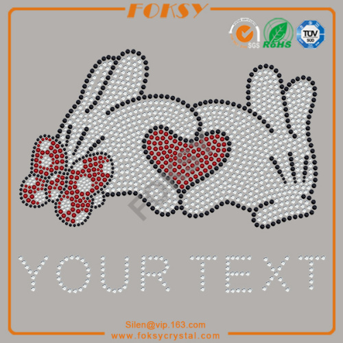 Cartoon heart Your Text rhinestone press